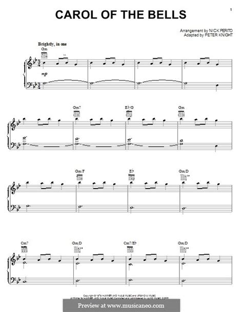 If you need a pdf reader click here. Carol of the Bells by folklore - sheet music on MusicaNeo