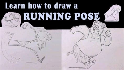 Learn How To Draw A Running Pose Cartoon Style Drawing