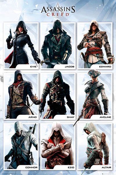 P Ster Assassin S Creed Protagonistas P Ster Con La Imagen De Todos