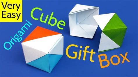 Diy Origami T Box Cube Paper Box Origami Cube Origami Box