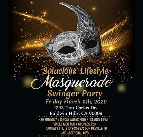 Salacious Lifestyle Masquerade Swinger Party 4243 Don Carlos Dr Los