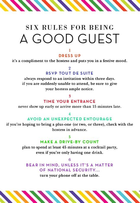 They're going to be in your wedding photos for the rest of your life, so you'd better make sure they're the right guests. 6 rules for being a good house guest, | G U E S T S ...