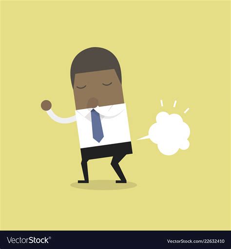 Businessman Farting With Blank Balloon Out Vector Image
