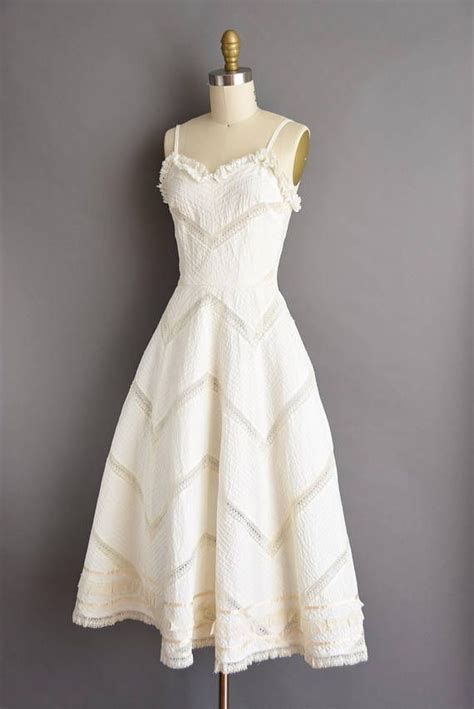 50s White Cotton Summer Staples Vintage Sun Dress 1950s Etsy