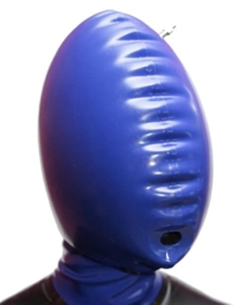Inflatable Latex Mask With Mouth Opening And Zipper Zipper Behind