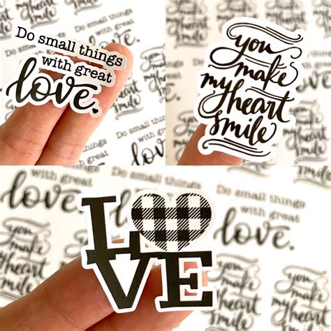 Quote Stickers For Scrapbooks Love Digital Word Strips Word Sticker Scrapbook Printable Sheet