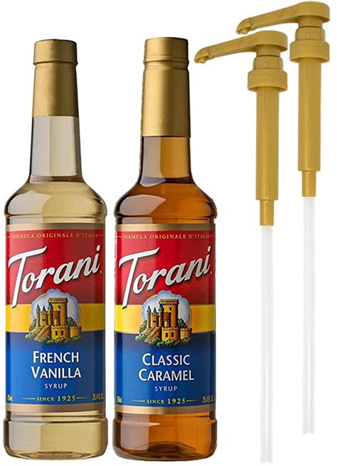 Amazon Com Torani French Vanilla And Classic Caramel Coffee Syrup