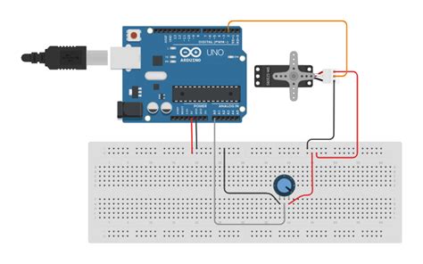 Circuit Design Servomotor 2 Tinkercad