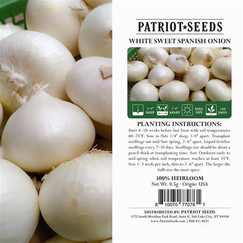 Heirloom White Sweet Spanish Onion Seeds 5g By Patriot Seeds My