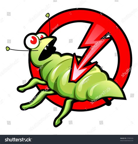 Infographics Label Cartoon Funny Bug For Pest Control