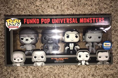 Funko Pop Universal Monsters 4 Pack Black And White Gemini Exclusive Rare