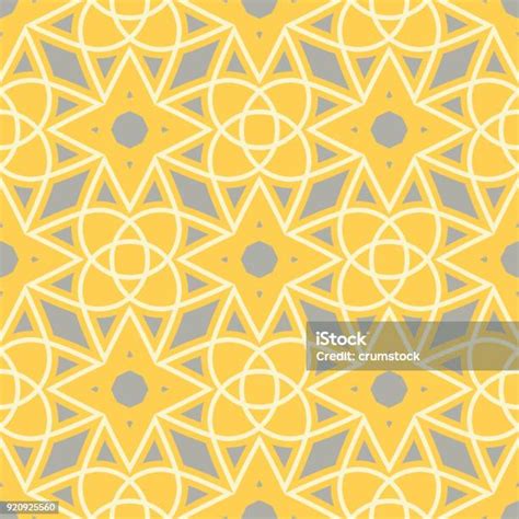 Geometric Seamless Pattern Yellow Gray And White Colored Background