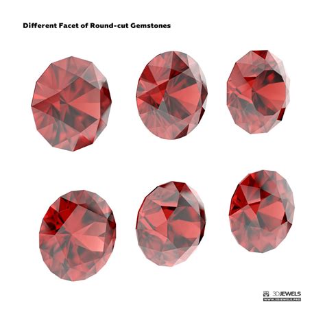 Different Facet Count Of Round Сut Diamond 3d Models Pack1 3djewels