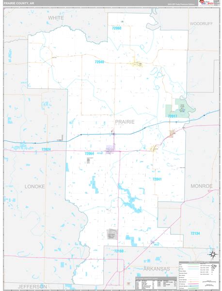 Prairie County Ar Zip Code Maps Premium