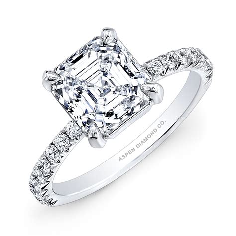 Asscher Cut Diamond Engagement Ring In Platinum Bridal