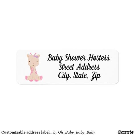 Customizable Address Label For Baby Girl Shower Zazzle Com Address