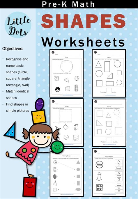 Counting is probably the most important skill your child will learn at this age. Pre-K Math Shapes Worksheets and Activities | Little Dots ...