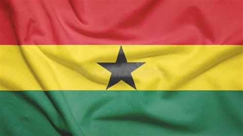 Ghana Flag With Fabric Texture Stock Illustration Illustration Of