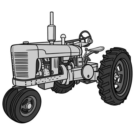 Tractor De Granja De Dibujos Animados Imágenes Vectoriales Gráfico