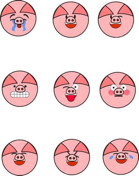돼지 귀엽다 돼지 해 캐릭터 이모 티 콘 Ai 벡터 아이콘 상용 가능 아름다운 만화 표현 Png 일러스트 및 벡터 에 대한 무료 다운로드 Pngtree