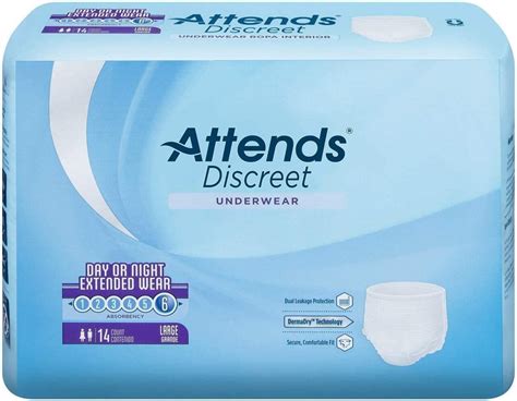 attends overnight unisex incontinence protective underwear with extended wear protection