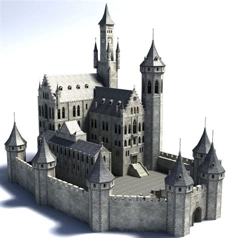 Fantasy Castle 3d Model Medieval Castle Layout Castle Layout