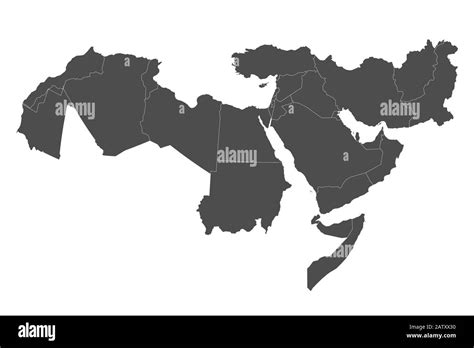 Middle East Map Stock Vector Images Alamy
