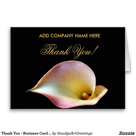 Thank You Business Card Pink Calla Lily Corporate