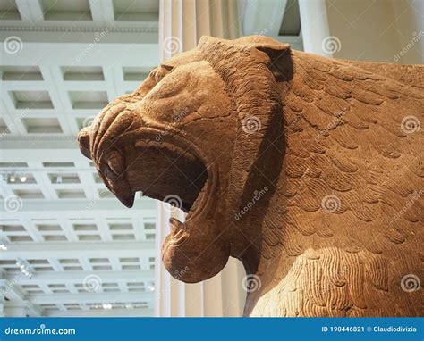 Assyrian Lion Sculpture Editorial Image 44503668