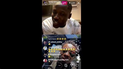 michael blackson instagram live with fatherdmw55 says he scared of pussy and don t know what