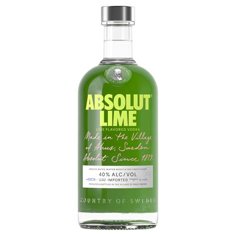 absolut lime flavored vodka 70cl bb foodservice