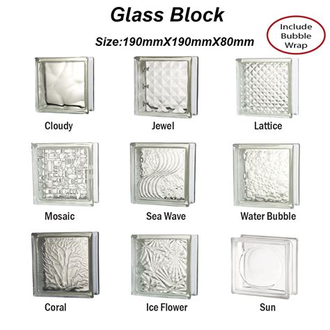 Ready Stock Wall Design Glass Block Size 190mmx190mmx80mm