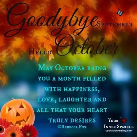 Goodbye September Hello October Wish Pictures Photos And Images For