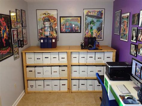 Bcw short comic book bins are a premium storage box for about 150 bagged and boarded comics. Sweet comic book shelves! | Nerd Stuff | Pinterest | Book ...
