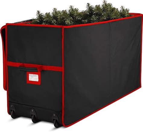 Amazon Com Super Rigid Rolling Christmas Tree Storage Box Canvas Fabric With Cardboard