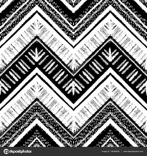 Hand Drawn Zigzag And Stripe Pattern Vector Illustration For Tribal