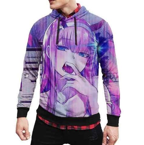 Blusa Moletom Capuz Anime Darling Franxx Zero Two Otaku. Clique na foto e confira no site! # ...