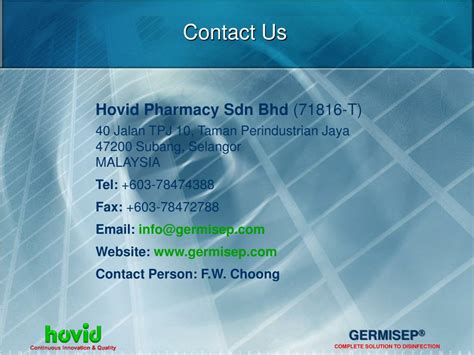 Hovid pharmacy sdn bhd is a medical practice company based out of no. PPT - Hovid Berhad PowerPoint Presentation, free download ...