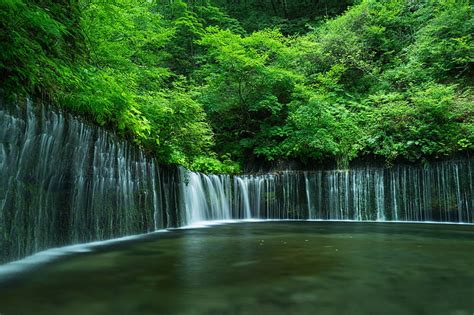 Hd Wallpaper Waterfalls Greenery Nature Wallpaper Flare