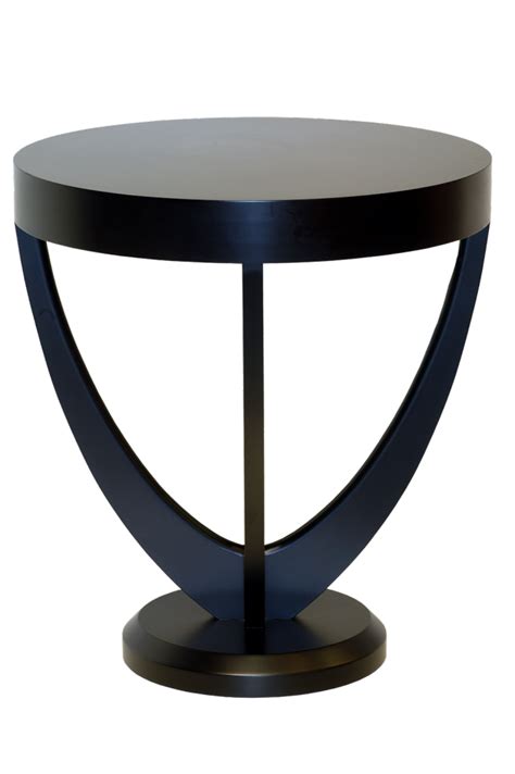 Lalique Side Table In Black Laquer Base James Salmond Furniture