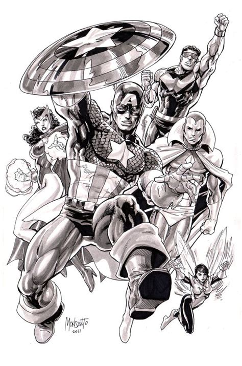Avengers Set 1 Ink Washed By Gammaknight On Deviantart Dibujos Arte