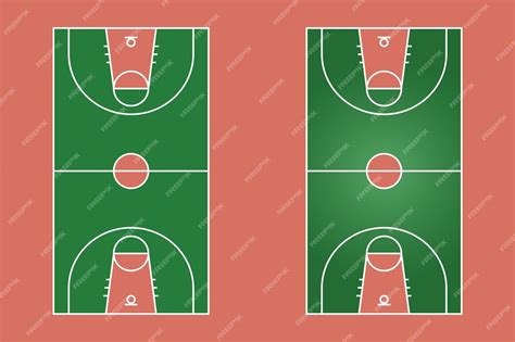Premium Vector Basketball Field Flat Design Sport Field Graphic