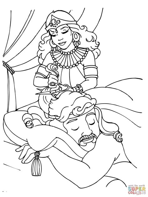 Adding babylights or highlights to darker. Samson Destroyed coloring page | Bible coloring, Bible ...