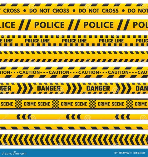 Police Black And Yellow Line Do Not Cross Barricade Boundary Isolated