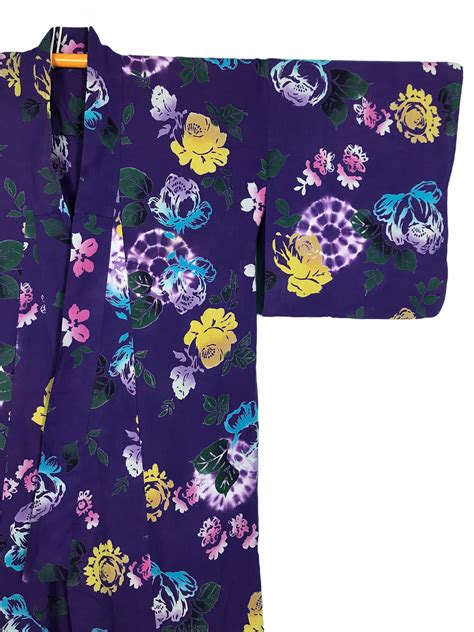 Authentic Vintage Yukata Kimono Purple Colour Etsy