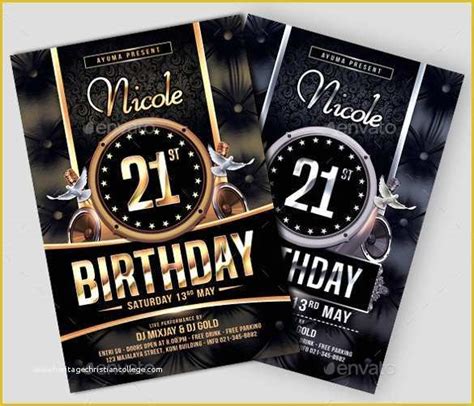 21st Birthday Card Templates Free Of 34 Birthday Flyer Templates Word