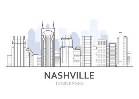 Nashville City Skyline Tennessee Cityscape Of Nashville Skyline Of