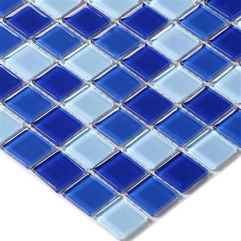 Blue Color Crystal Glass Mosaic Tiles Hmgm2007a For Swimming Pool Grooming Table Kitchen