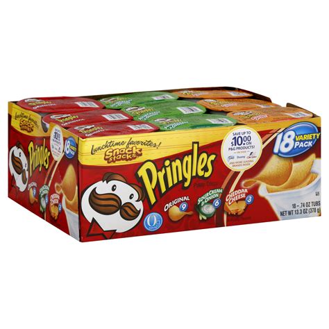 Pringles Snack Stacks Potato Crisps Variety Pack 18 074 Oz Tubs