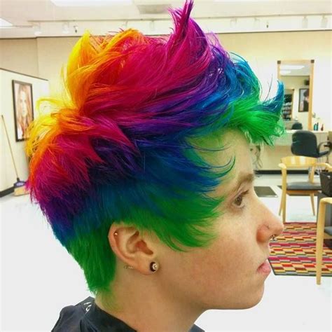 Rainbow Hair Men Hair Color Rainbow Hair Color Short Rainbow Hair